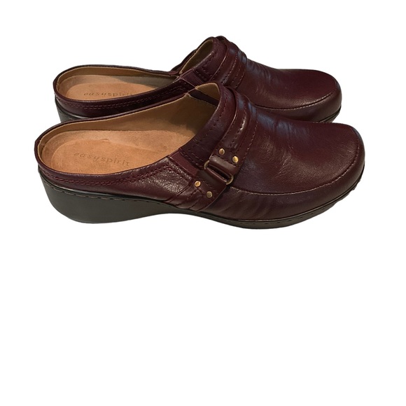Easy Spirit Women’s leather Clog/Mule/ slip on. Size 10W, Burgundy. - Picture 3 of 6